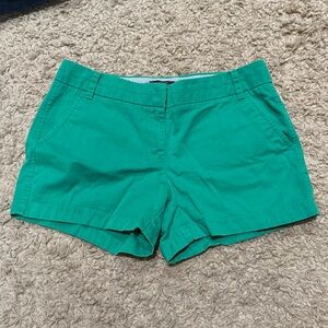 J Crew Chino Women’s 4” Shorts Kelly Green size 8
